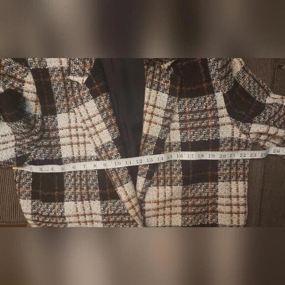 Dark Academia Blazer Oversized Tweed Plaid Vintage 90s Boyfriend - Picture 10 of 12